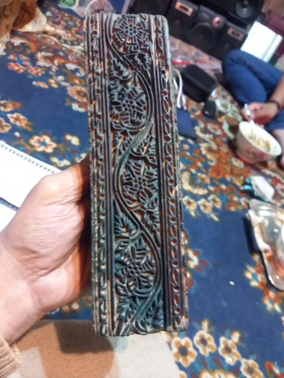 قالب چوبی قدیمی چاپ پارچه (قلمکار)|صنایع دستی و سایر لوازم تزئینی|تویسرکان, |دیوار