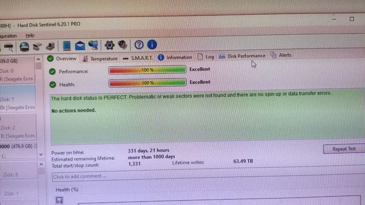 هارد ۲۰ ترا داخلی اینترنال سیگیت اکسوز سلامت 100%|قطعات و لوازم جانبی رایانه|تهران, شهرک آپادانا|دیوار
