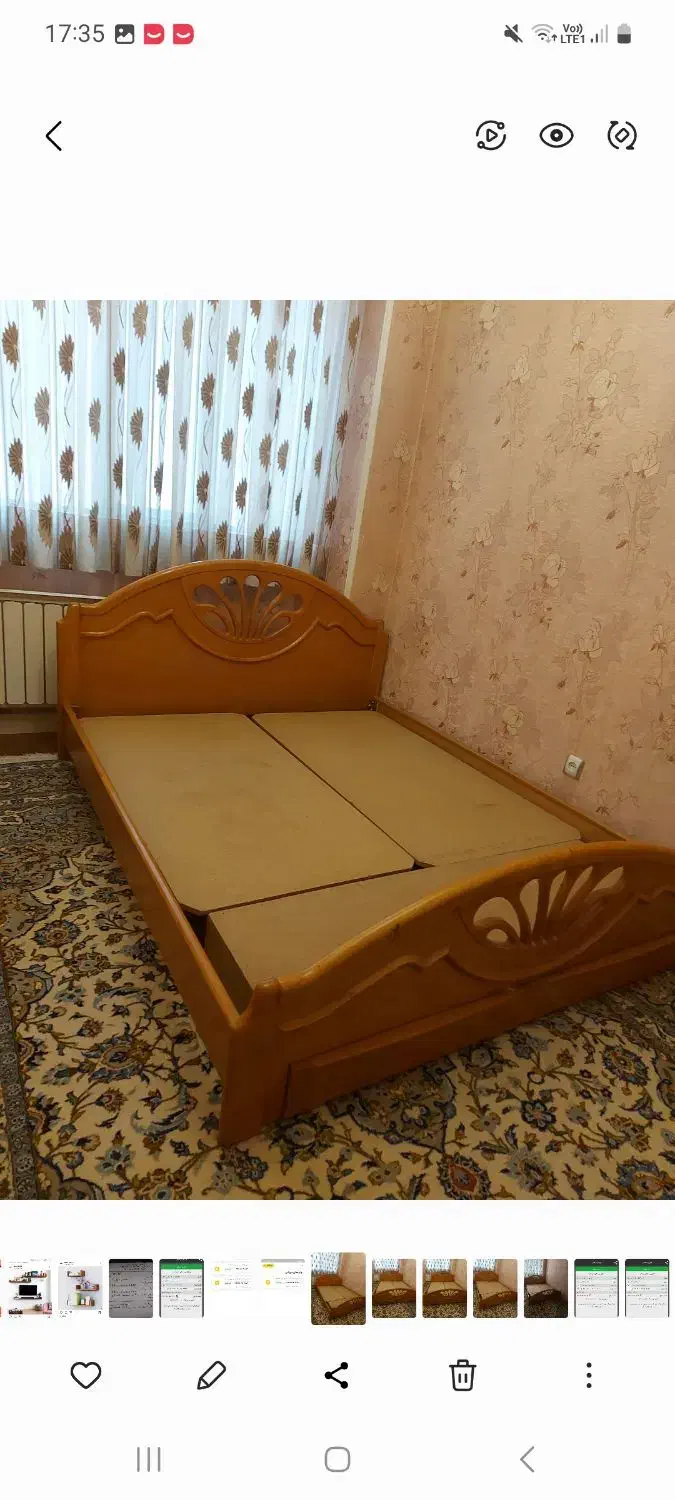 سرویس خواب ۲ نفره چوبی ، میز آرایش ،۲پاتختی .سالم|تخت و سرویس خواب|تهران, اباذر|دیوار