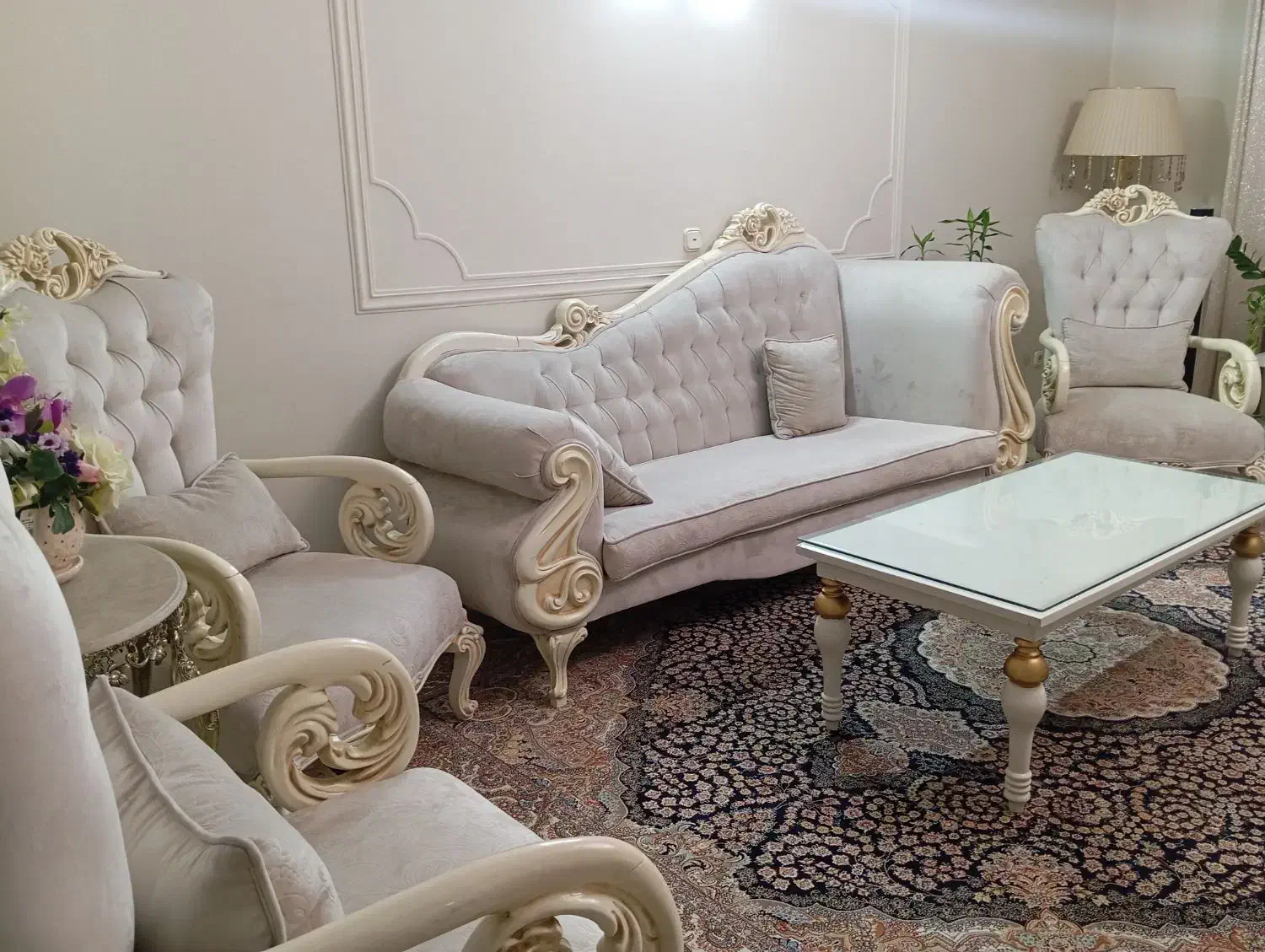 مبلمان ۶ نفره چوب راش|مبلمان خانگی و میز عسلی|ملارد, |دیوار