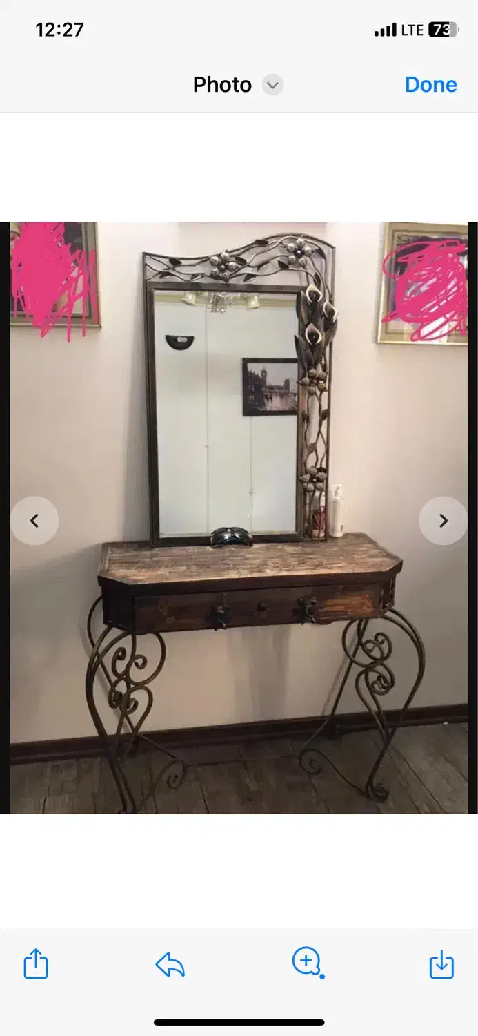 تخت و اینه و کنسول|تخت و سرویس خواب|مشهد, شهید فرامرز عباسی|دیوار