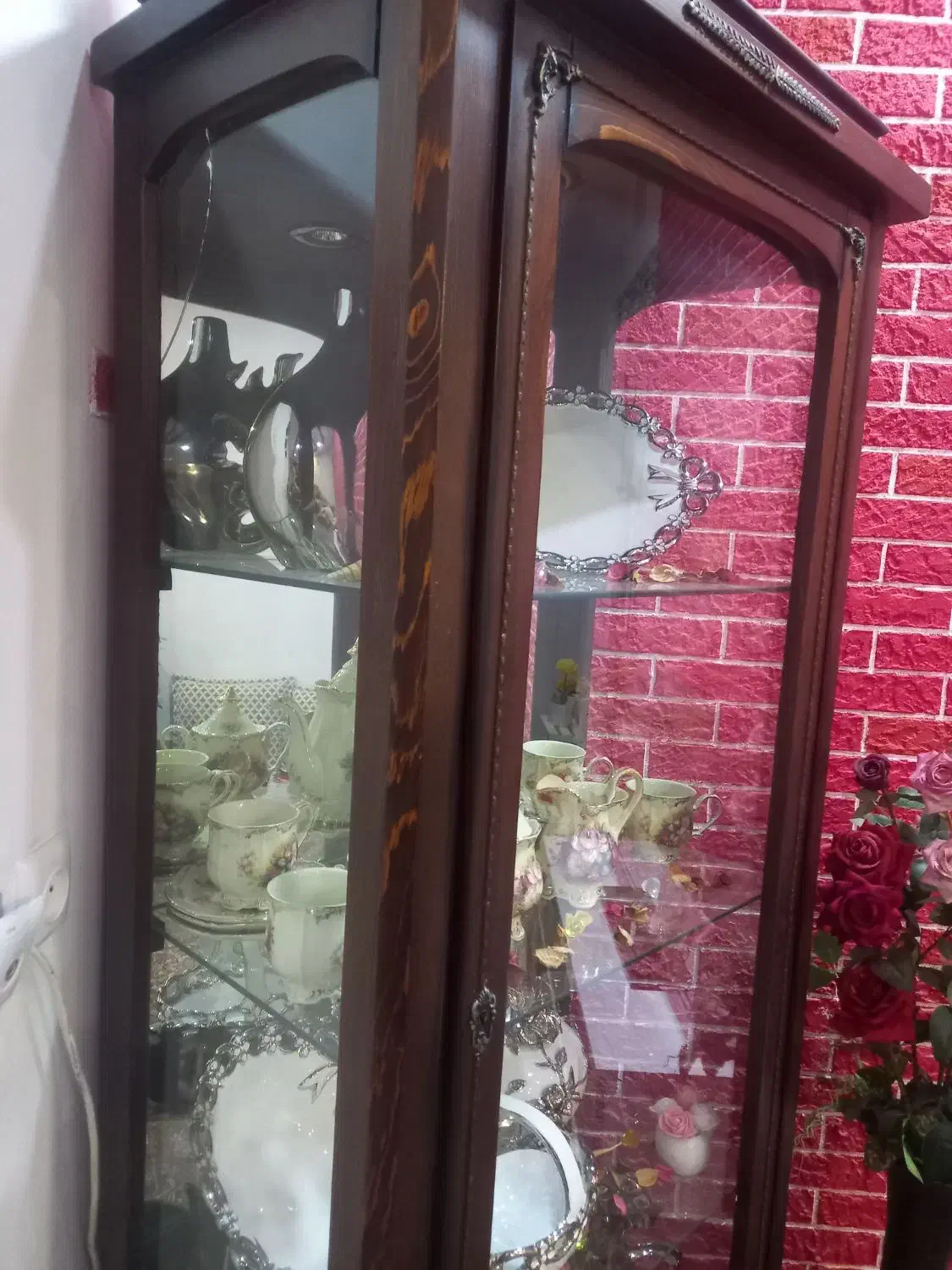 بوفه قهوه ای چوب راش|بوفه، ویترین، کنسول|تربت جام, شهرک آزادگان|دیوار