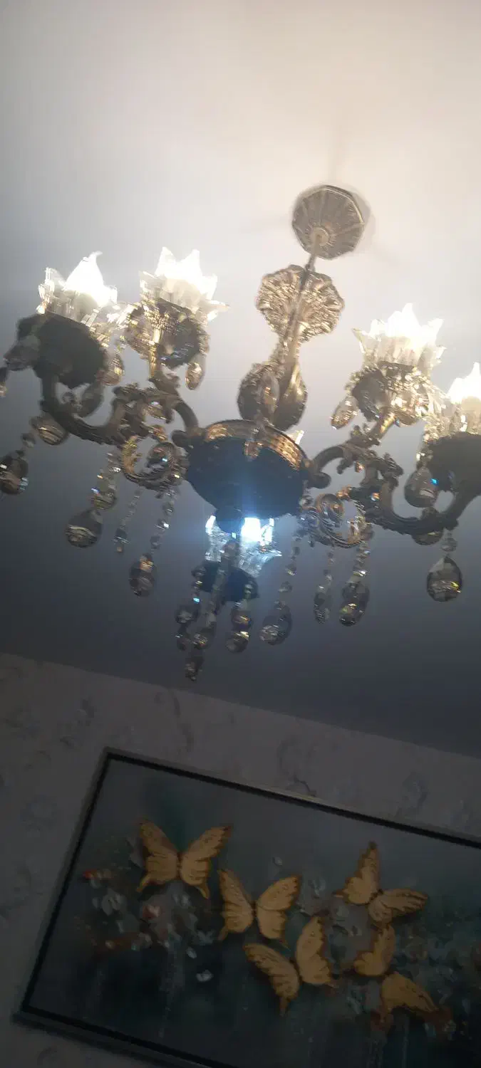 دو عدد لوستر برنز ۶ شاخه|لوستر و چراغ آویز|تویسرکان, |دیوار