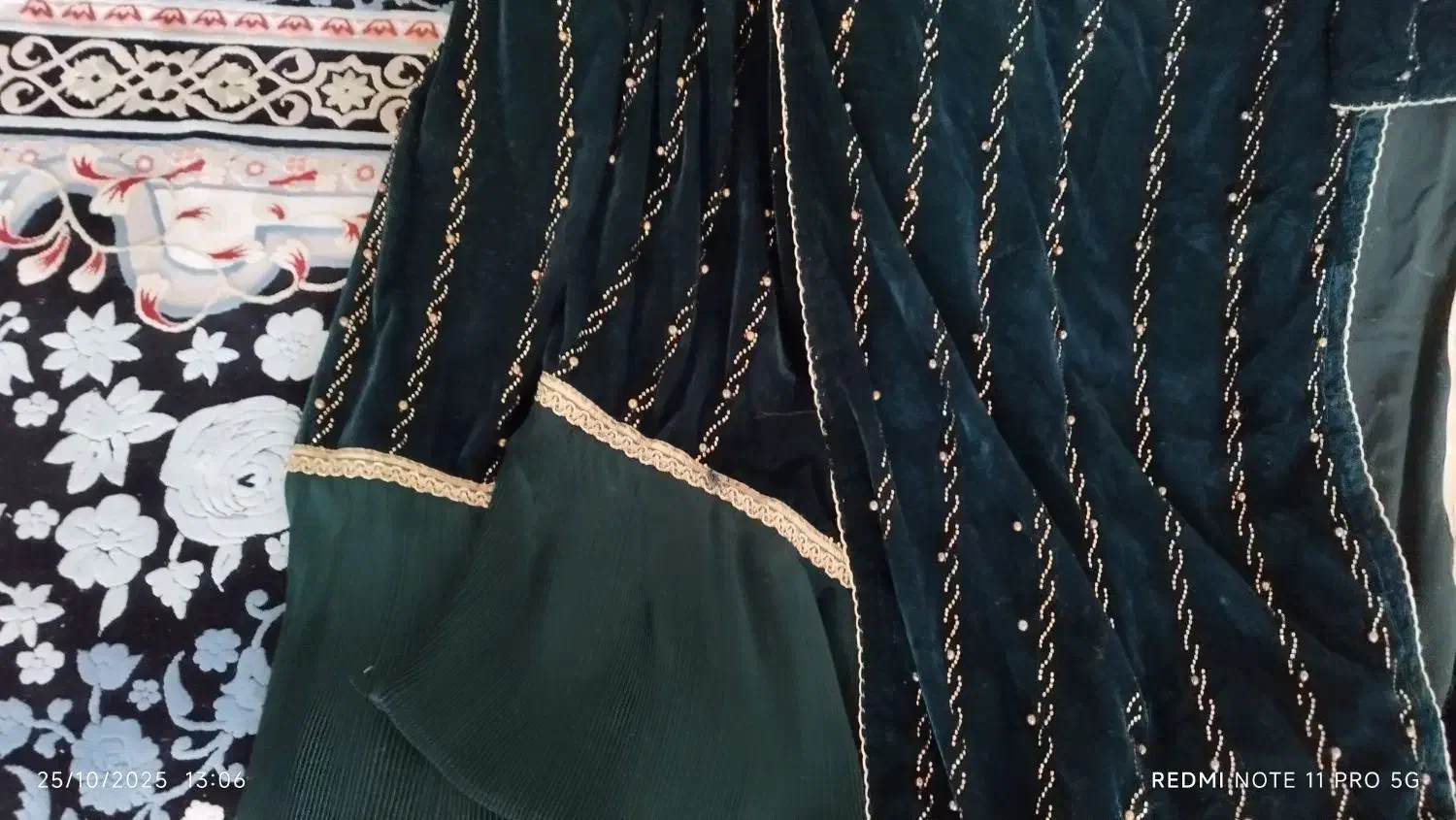 لباس محلی مخمل سبز ماشی خوشرنگ تمیز نو|لباس|یاسوج, |دیوار