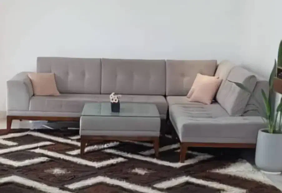 مبل ال هفت نفره در حد نو|مبلمان خانگی و میز عسلی|رشت, حومه رشت|دیوار