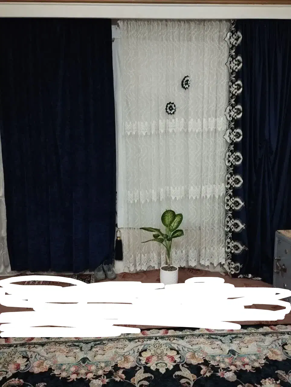 پرده حریر با دو تا دستک|پرده، رانر، رومیزی|زابل, |دیوار