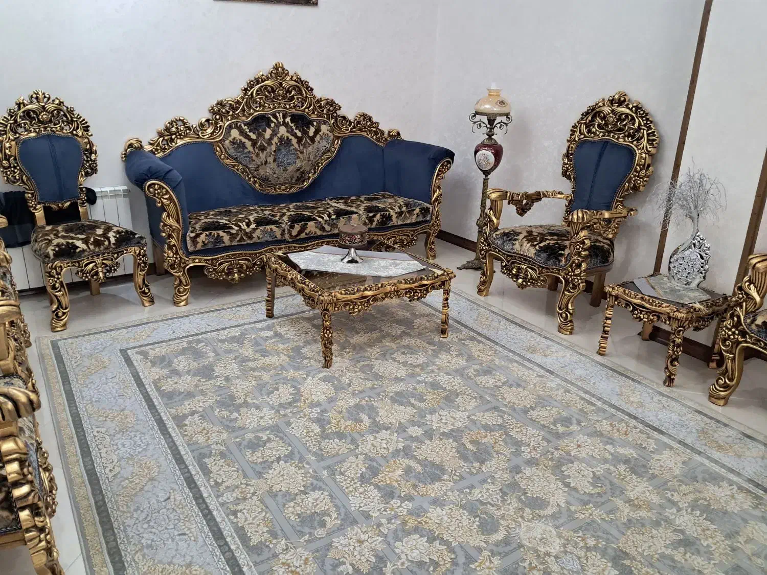 مبل سلطنتی ۹ نفره|مبلمان خانگی و میز عسلی|تهران, شهرک شریعتی|دیوار