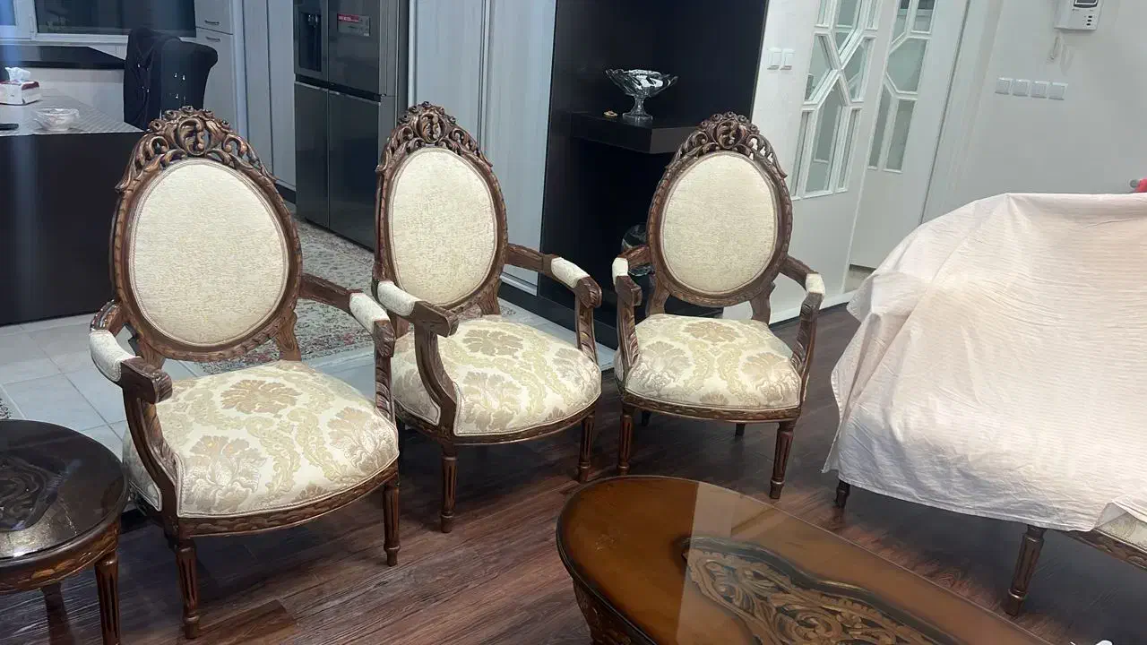 مبل سلطنتی ۸ نفره|مبلمان خانگی و میز عسلی|مهاباد (آذربایجان غربی), |دیوار