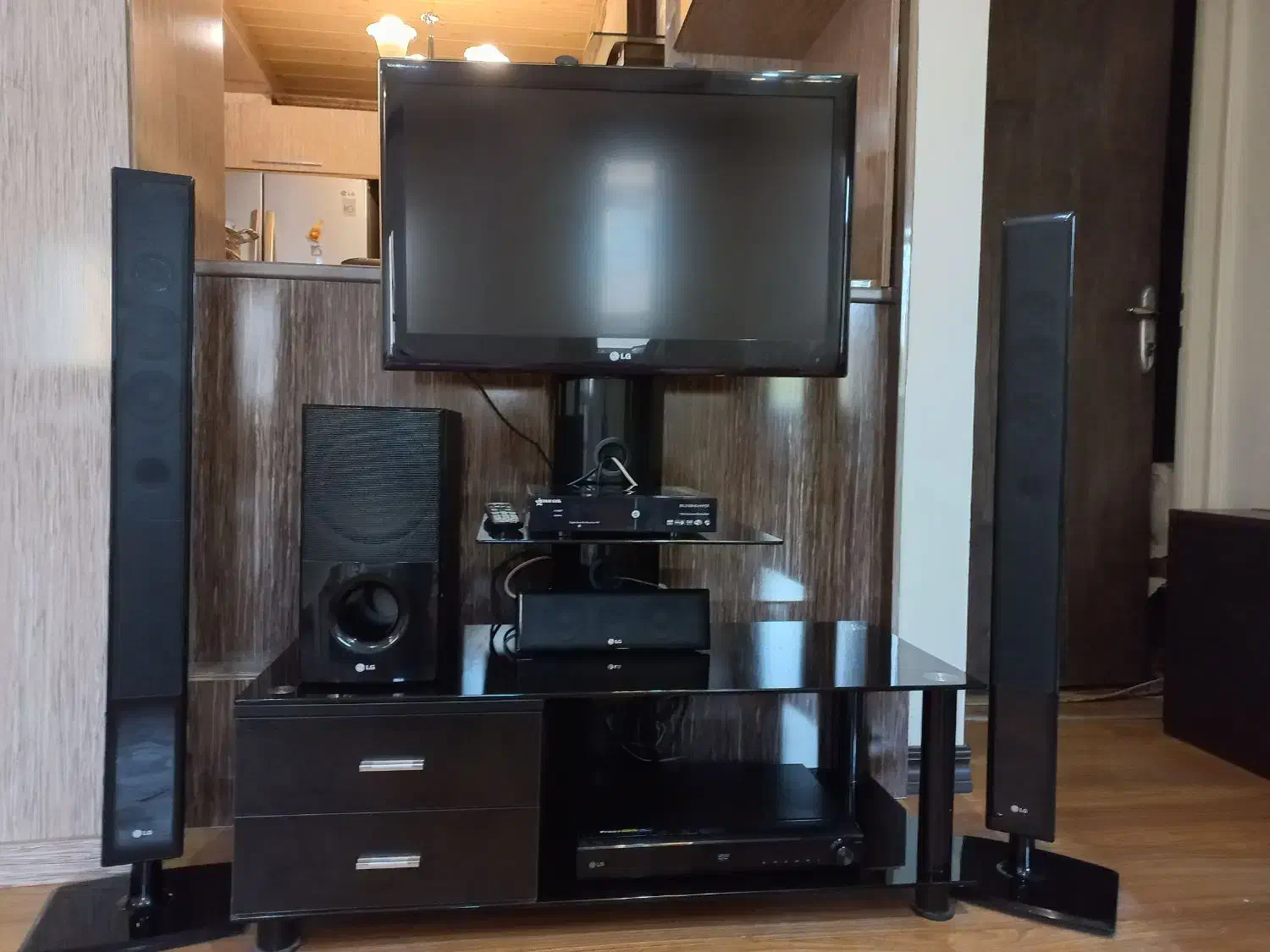 میز ال ای دی ۲ کشو براکت دار|میز تلویزیون|کرمان, |دیوار