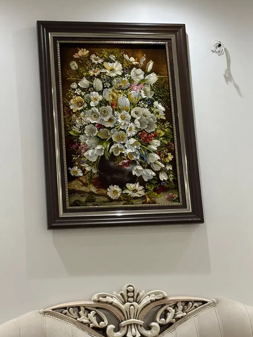 تابلو فرش دستبافت گل ابریشم|تابلو فرش|تهران, دهقان|دیوار