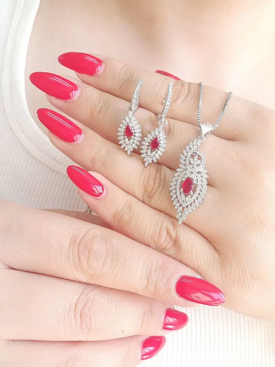 نیم ست نقره روکش طلا ونکلف جواهری۸۳۰۴۰جامیت|بدلیجات|تبریز, |دیوار