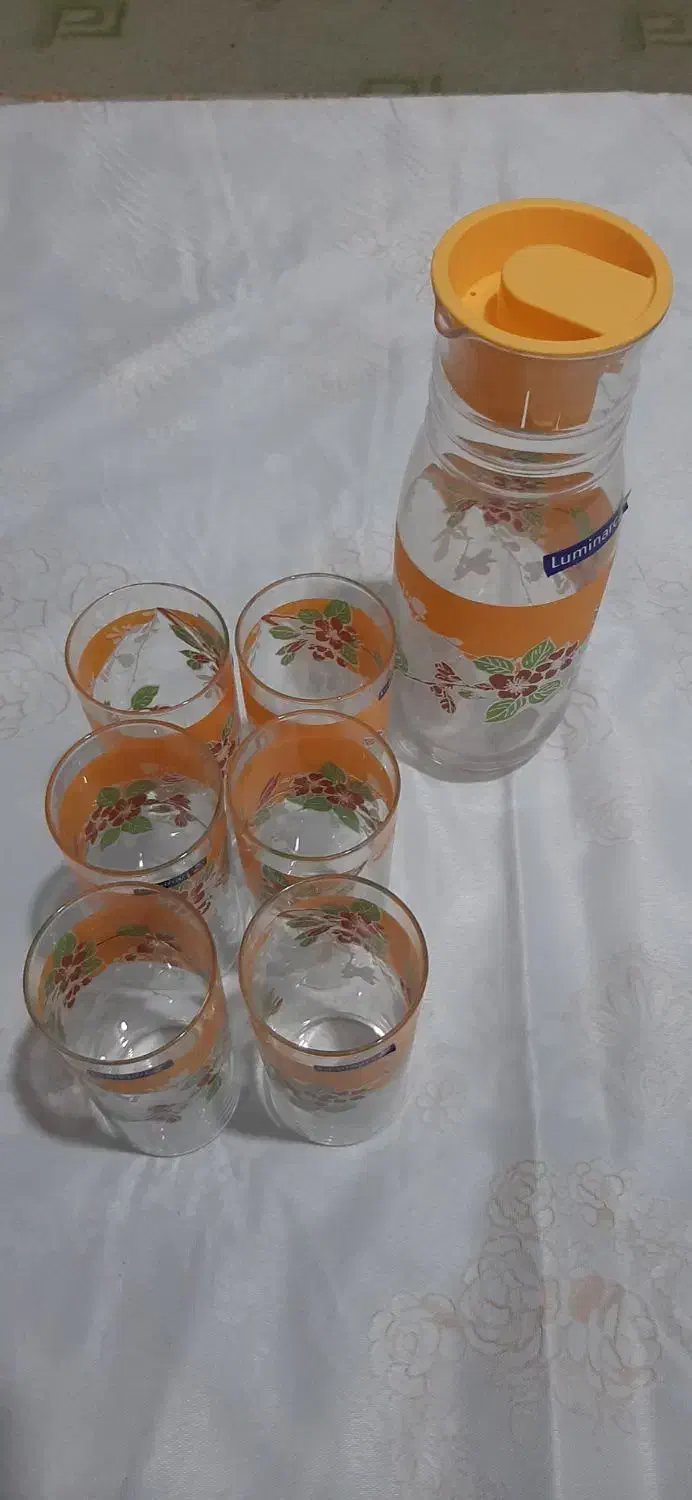 فنجان و نعلبکی،پارچ و لیوان لومینارک فرانسه|ظروف سرو و پذیرایی|دابودشت, |دیوار