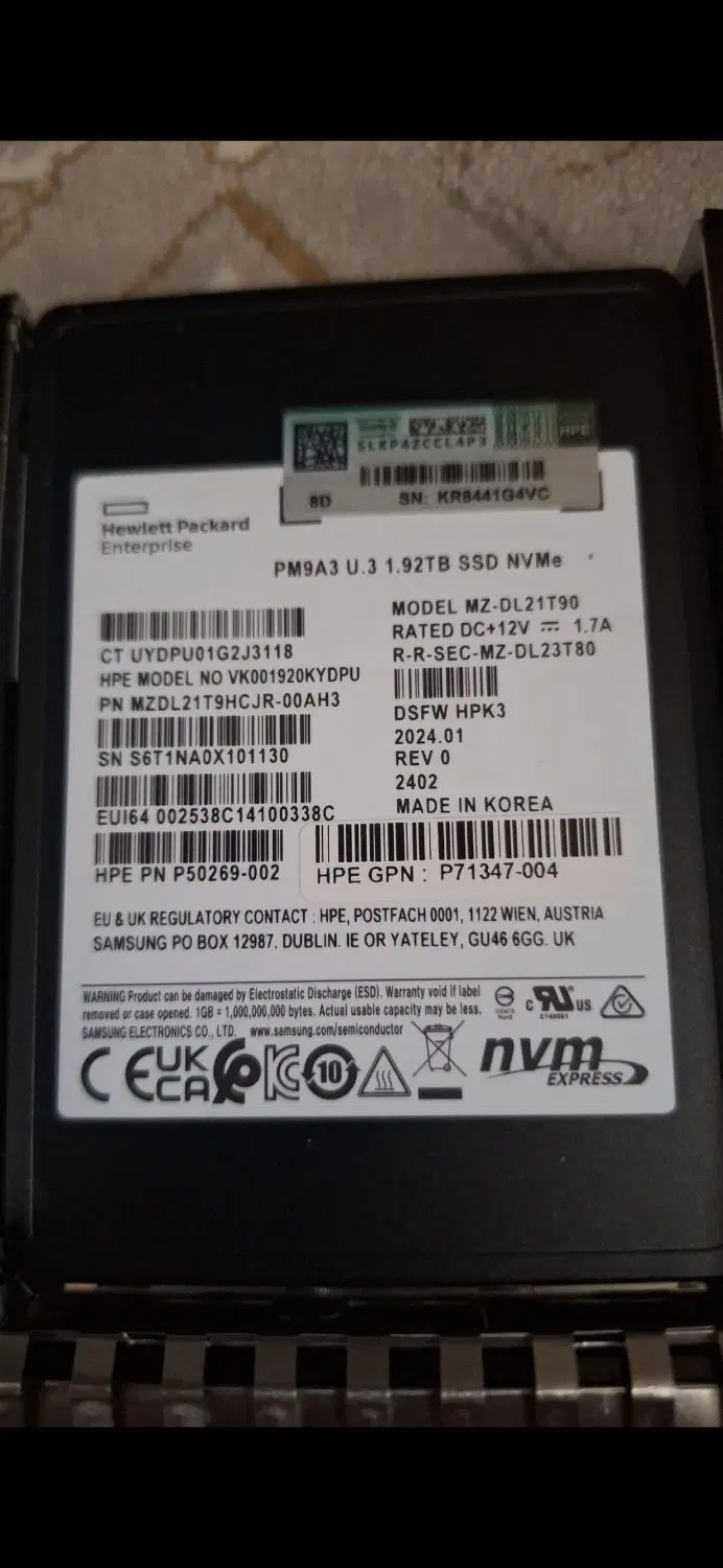 هارد 1.92TB SSD NVMe|قطعات و لوازم جانبی رایانه|تهران, شیوا|دیوار
