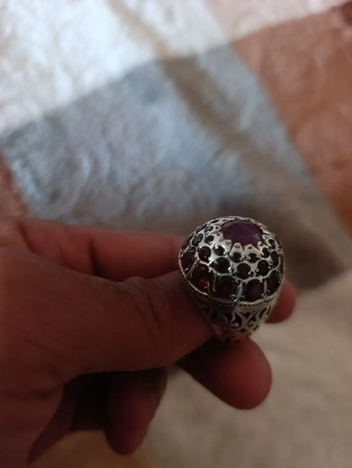 انگشترجواهرباسنگ یاقوت معدنی|جواهرات|گنبد کاووس, |دیوار