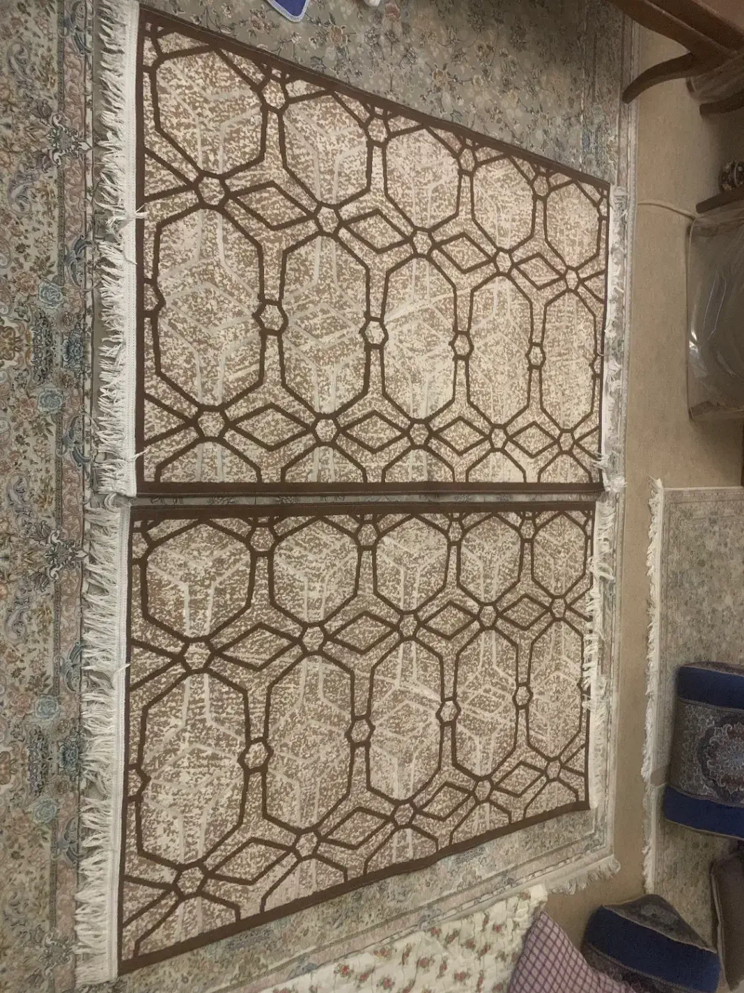 یه جفت قالیچه طرح شنل در حد نو|فرش|کرج, شاهین‌ویلا|دیوار