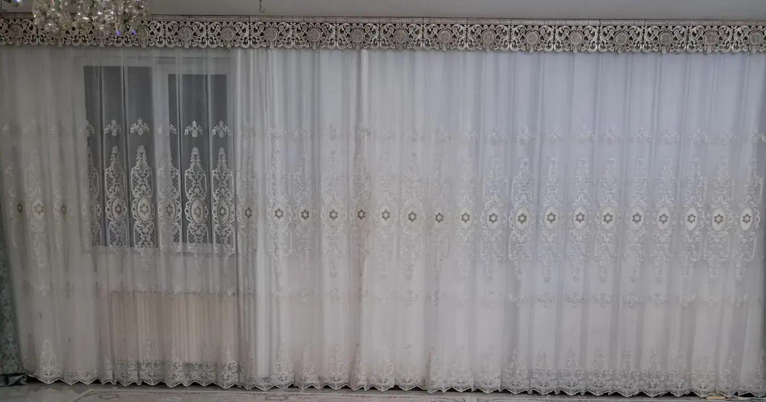 پرده حریر|پرده، رانر، رومیزی|قم, باغ شریفی|دیوار