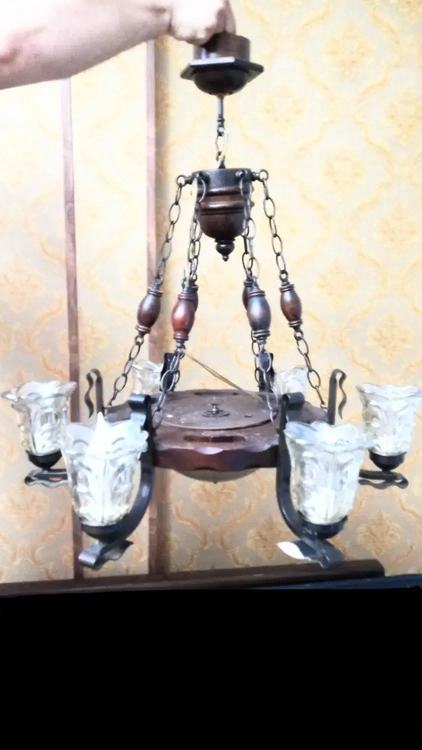 لوستر چوبی مدل رومی|لوستر و چراغ آویز|کرج, خرمدشت|دیوار