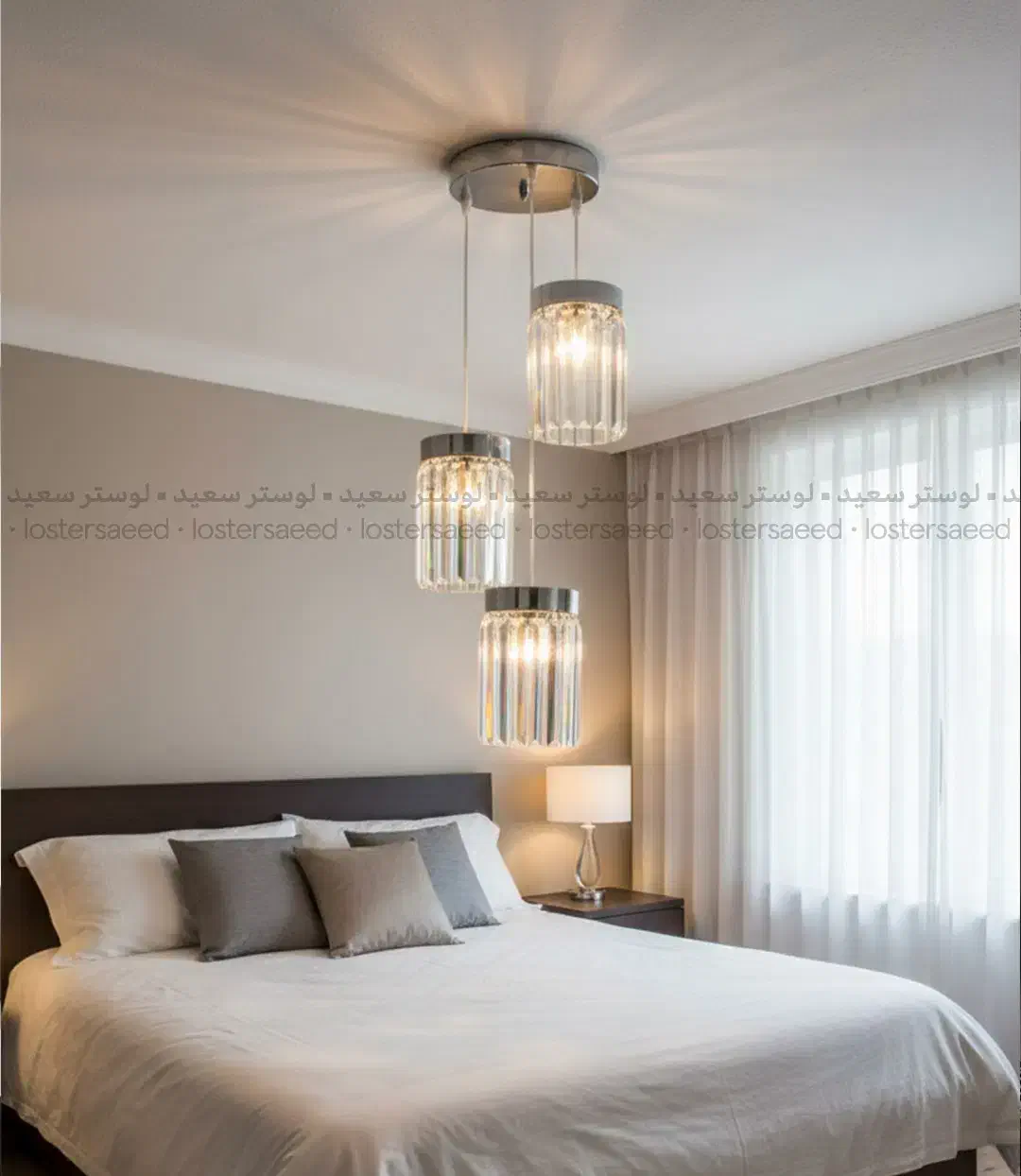 لوستر مدرن اویز کریستالی آشپزخانه اتاق طرح سما|لوستر و چراغ آویز|تبریز, |دیوار
