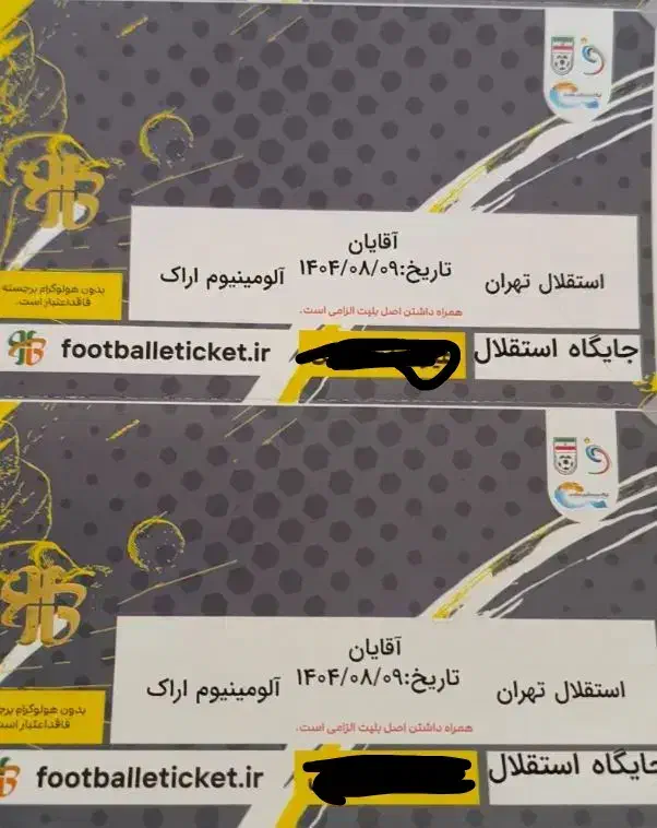 بلیط بازی استقلال و آلمینیوم اراک فقط بانوان|بلیت مسابقهها و مکانهای ورزشی|تهران, ونک|دیوار