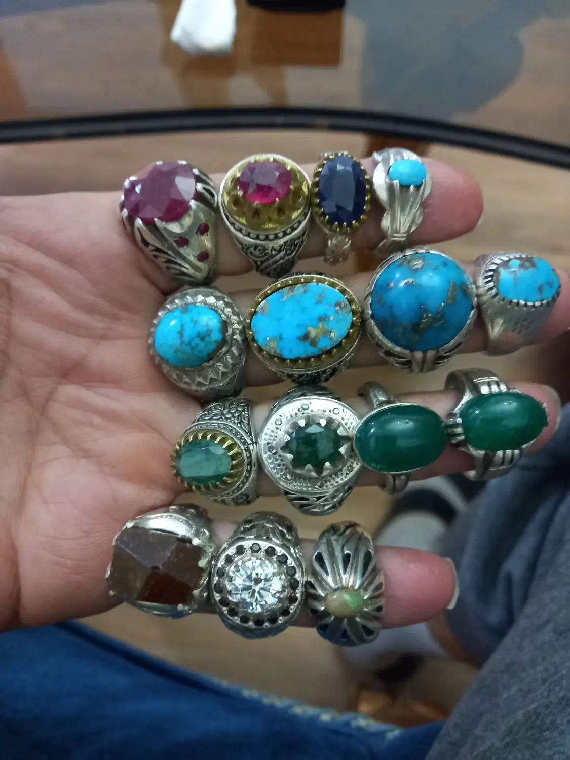 فروش انگشتربا نگینهای جواهری|جواهرات|نجف‌آباد, امیرآباد|دیوار