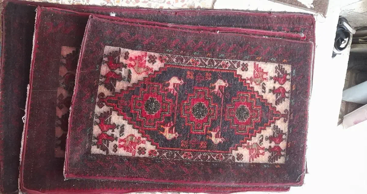 قالیچه پادری دستبافت لاکی سنتی|پادری|مشهد, شترک|دیوار