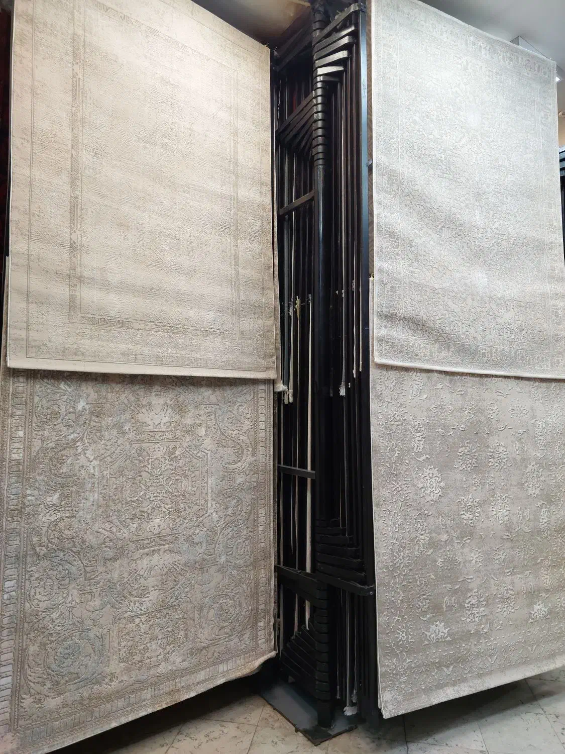 قالیچه برجسته ترک کنفی فوق لاکچری نقره ای ماتا|فرش|مشهد, امیر المومنین|دیوار