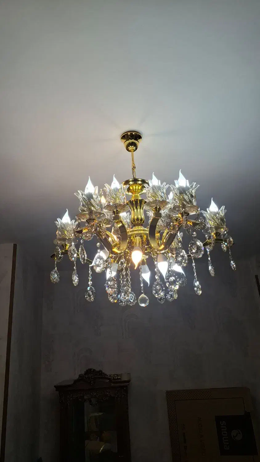 لوسترآبکاری طلا رنگ ثابت|لوستر و چراغ آویز|تبریز, |دیوار