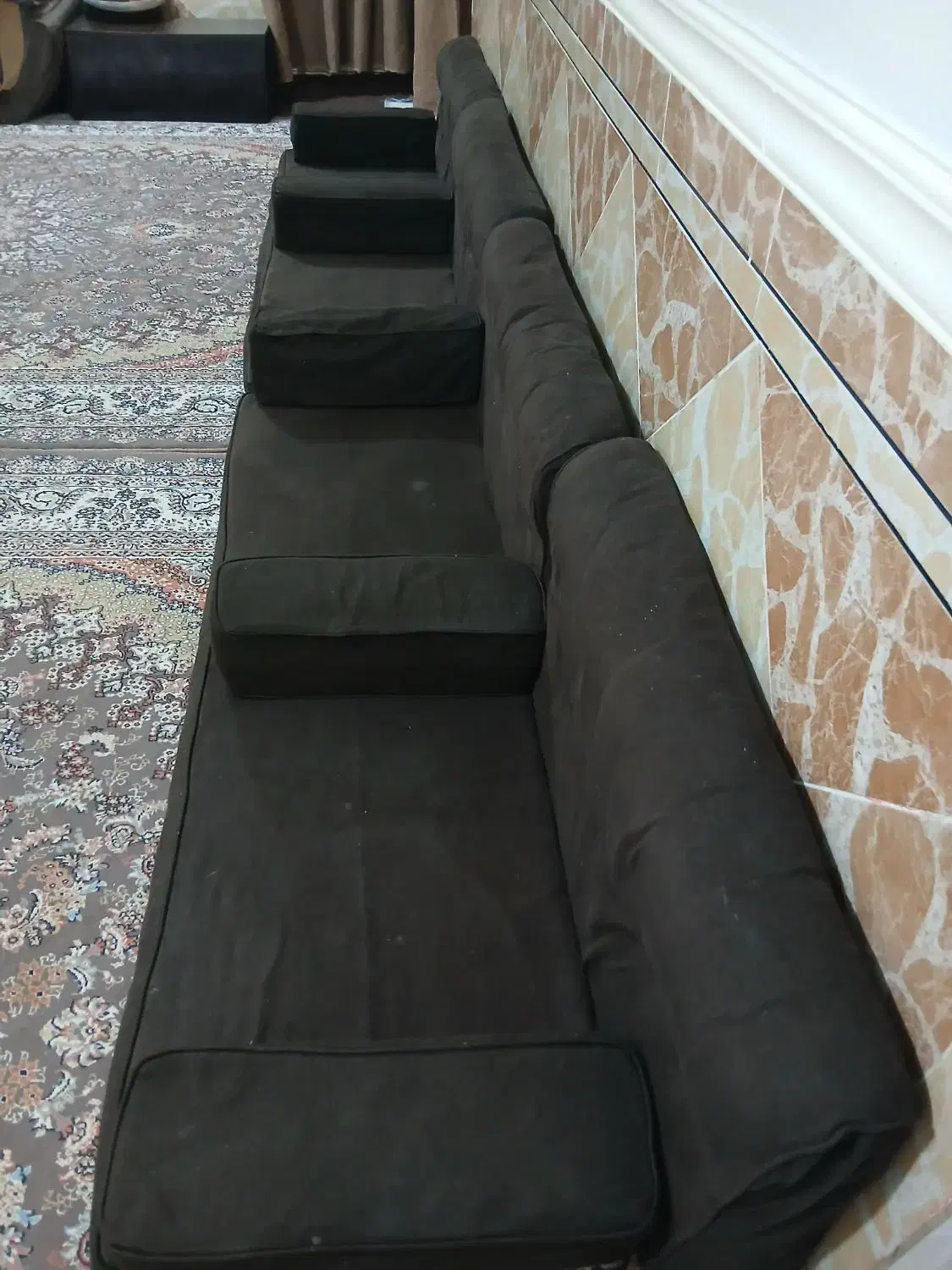 قنفه ۵تا با پشتی و متکای کوچک قنفه فقط شستن می خو|مبلمان خانگی و میز عسلی|سوسنگرد, |دیوار