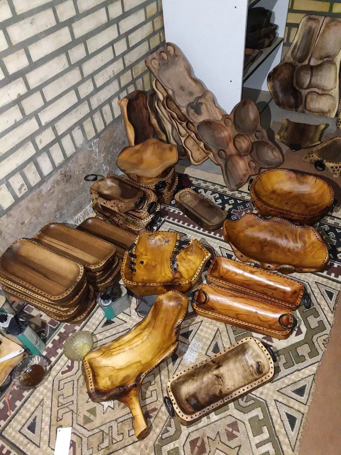 اندازه ظروفی چوبی|ظروف سرو و پذیرایی|فشاپویه, |دیوار