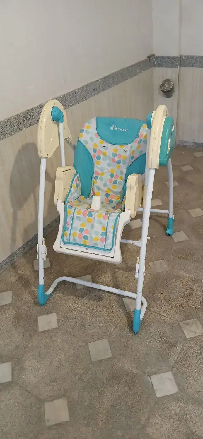 تاب بچه دارای موزیکال ومیزغذاسالم|تخت و صندلی بچه|همدان, |دیوار