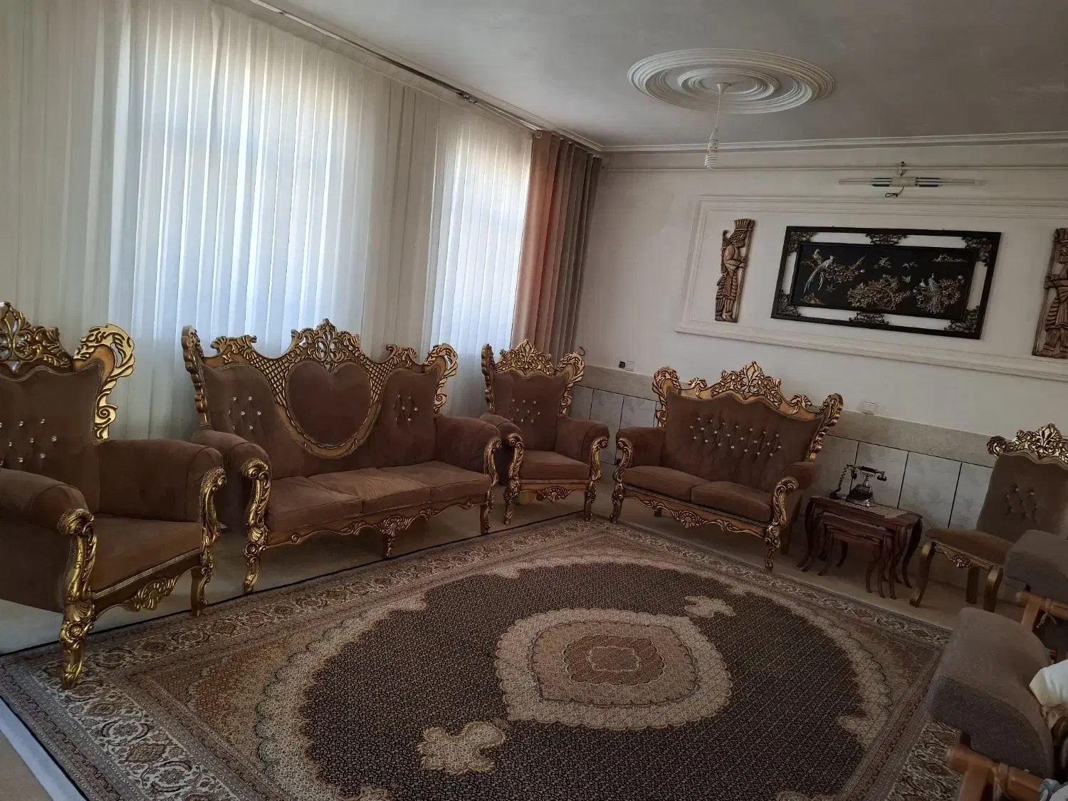 مبلمان ۹ نفره سالم|مبلمان خانگی و میز عسلی|ابهر, |دیوار