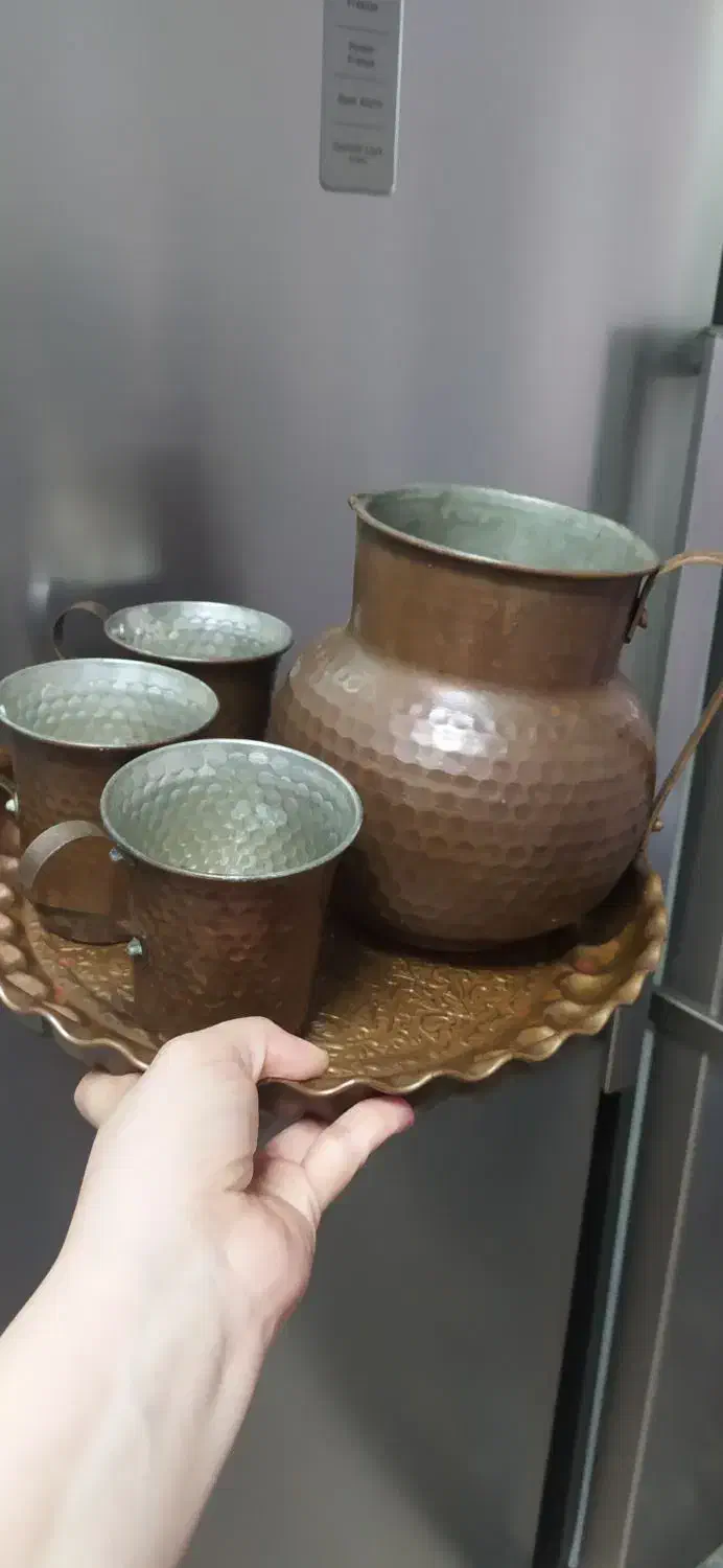 پارچ و لیوان مسی|کلکسیون اشیاء عتیقه|اهواز, کیان اباد|دیوار