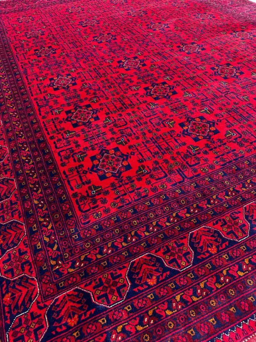 فرش دستبافت 12متری نقش بخارایی رنگ لاکی گیاهی|فرش|مشهد, فلسطین|دیوار