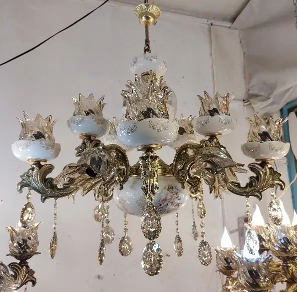 تولیدی لوستر چینی برنزی به قیمت تولید|لوستر و چراغ آویز|تبریز, |دیوار