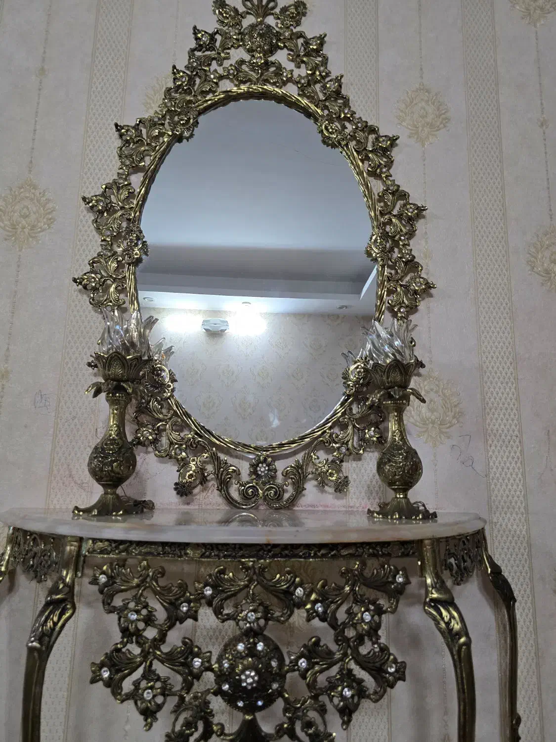 آیینه شمعدان|آینه|باقرشهر, |دیوار