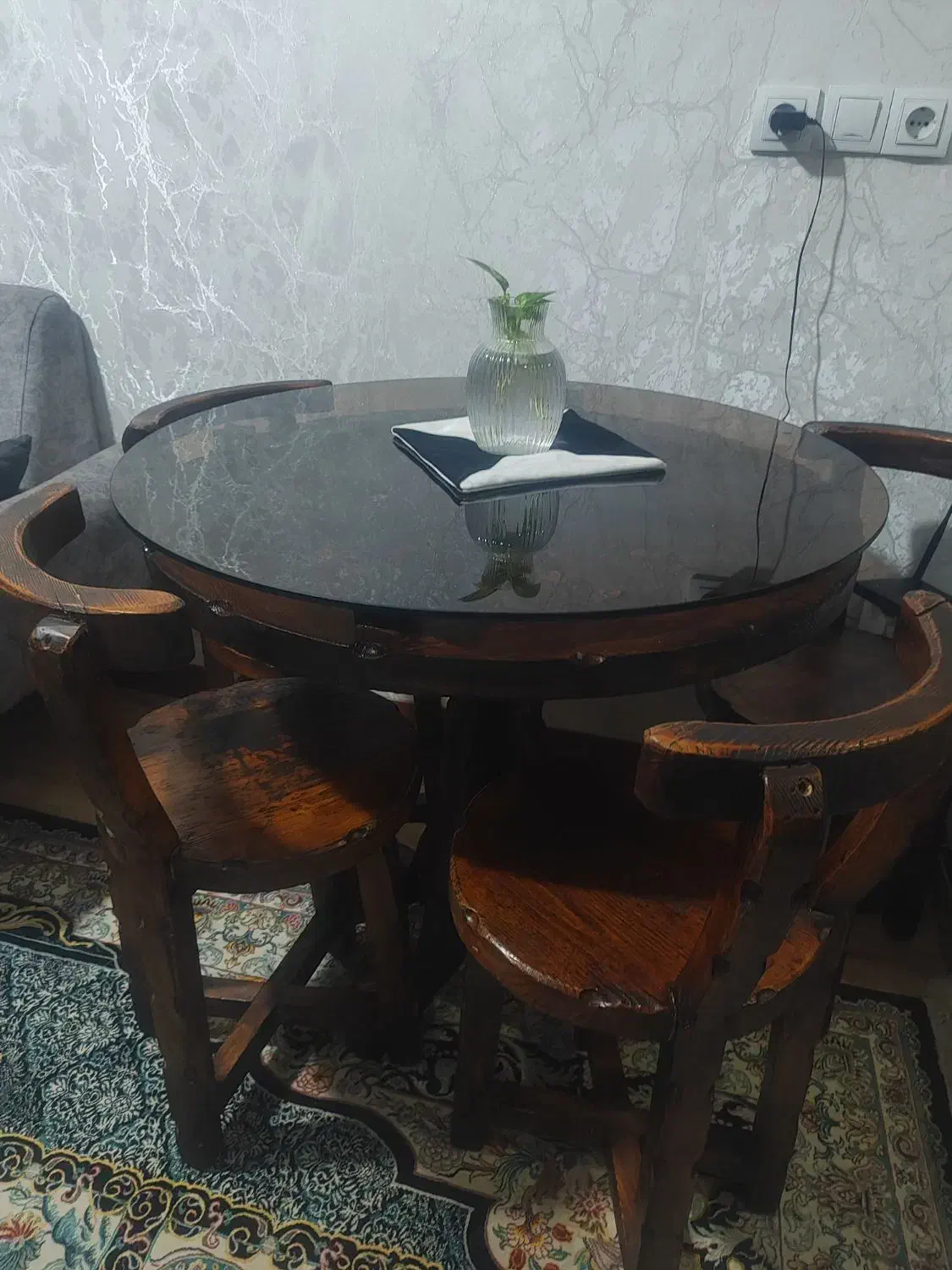 میز ناهارخوری چهارنفره|میز و صندلی غذاخوری|رباطکریم, شترخوار|دیوار