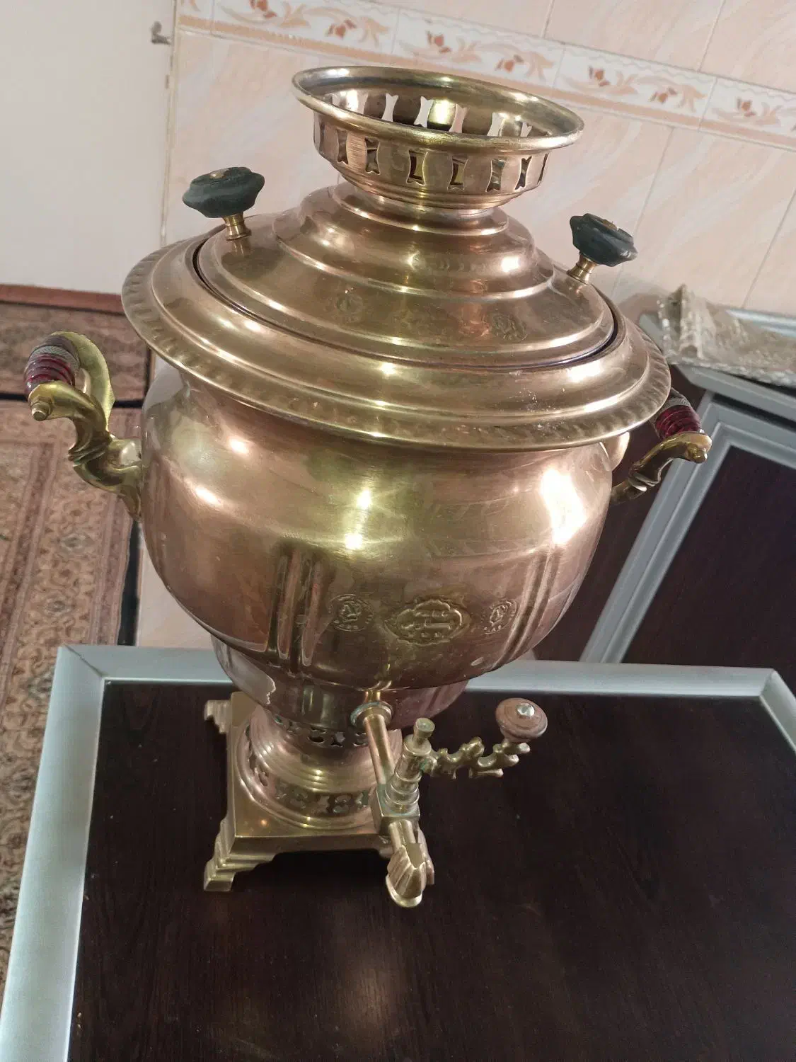 سماور زغالی مسی|سماور، چای‌ساز، قهوه‌ساز|ارومیه, |دیوار