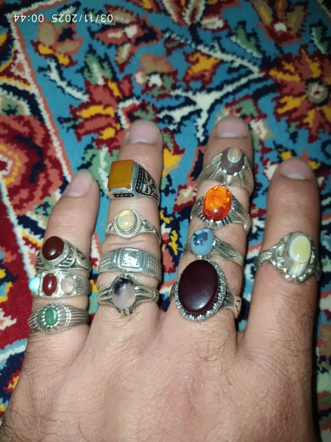 ۱۲ عدد انگشتر نقره رکاب ریز|جواهرات|اصفهان, پزوه|دیوار