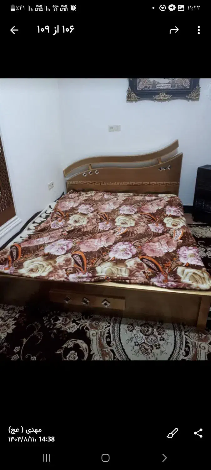 تختخواب دو نفره محکم|تخت و سرویس خواب|فامنین, |دیوار