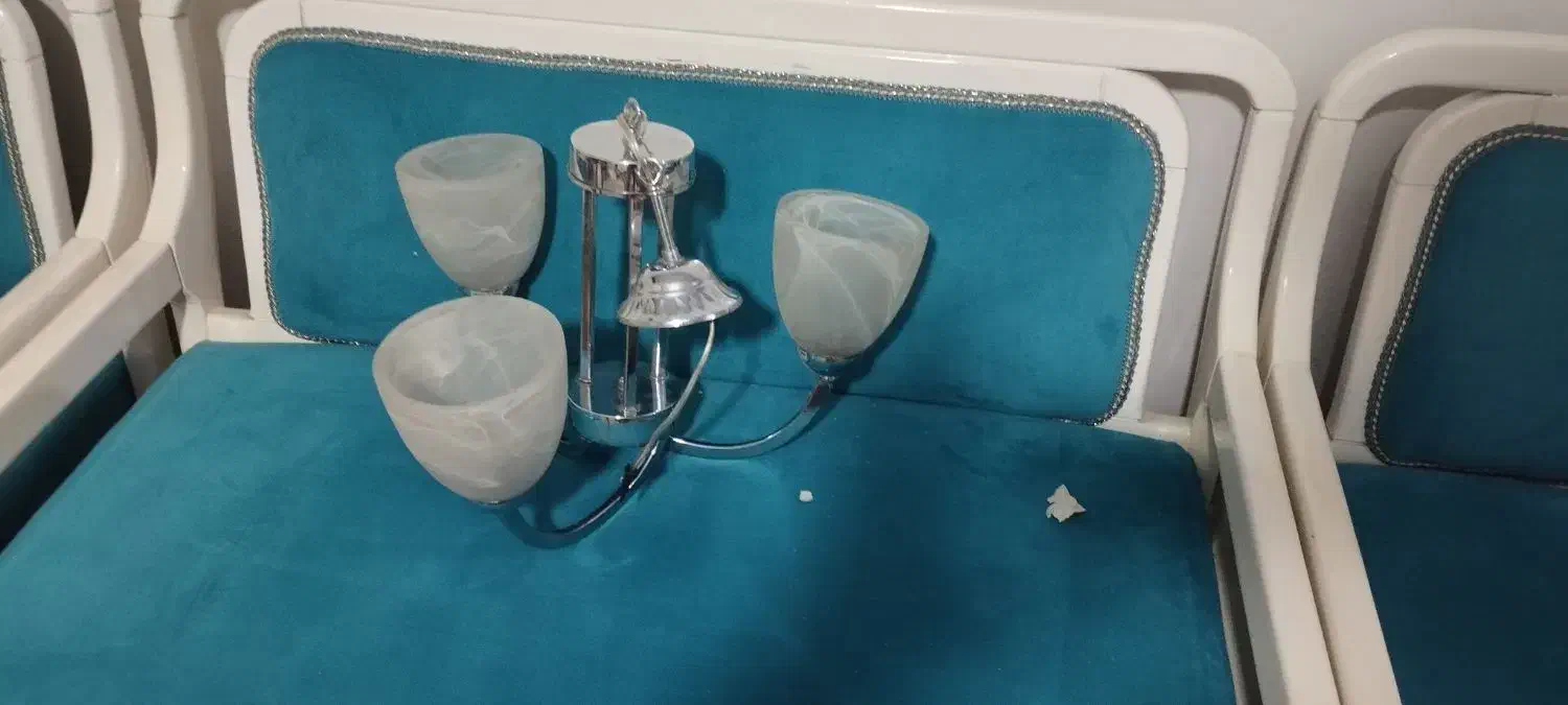 لوستر استیل حبابهای کریستالی|لوستر و چراغ آویز|تبریز, |دیوار