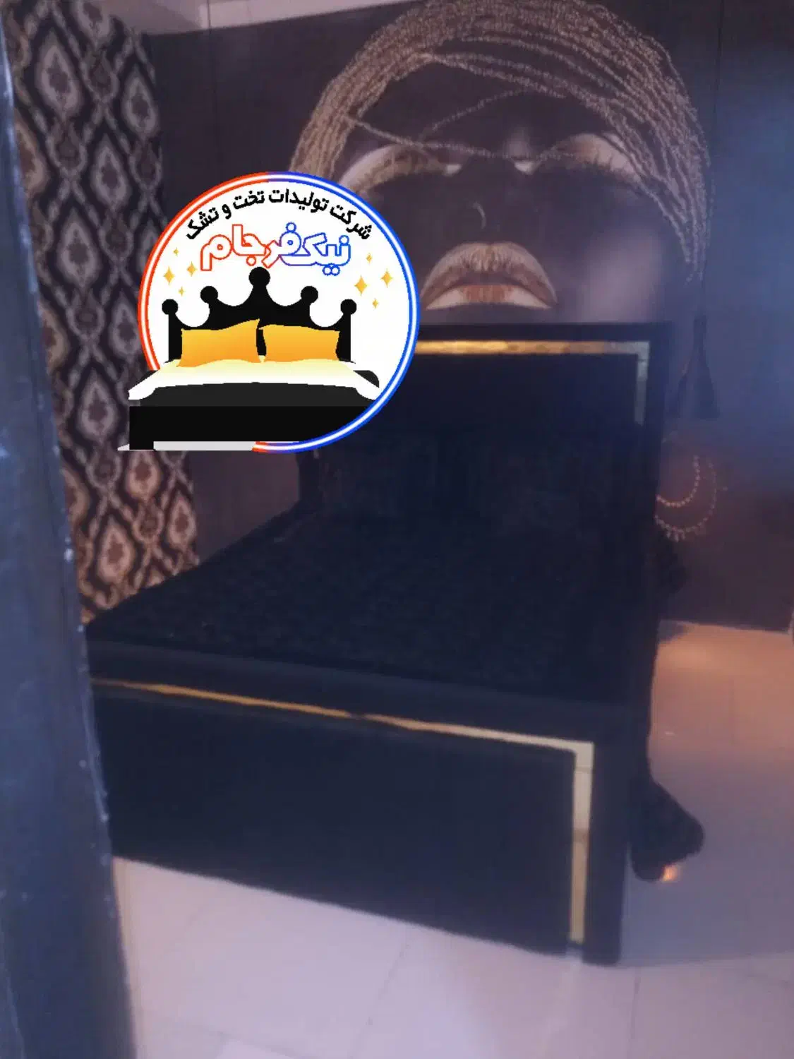 تخت خواب دو نفره نیک فرجام چوب و پارچه لایت|تخت و سرویس خواب|مشهد, سپاد|دیوار