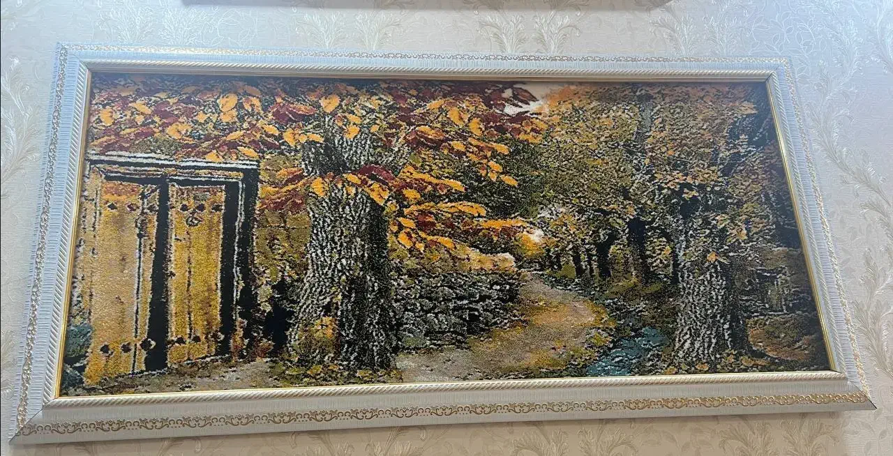 تابلو فرش زیبای پاییزی|تابلو فرش|نیشابور, گمنام غربی|دیوار