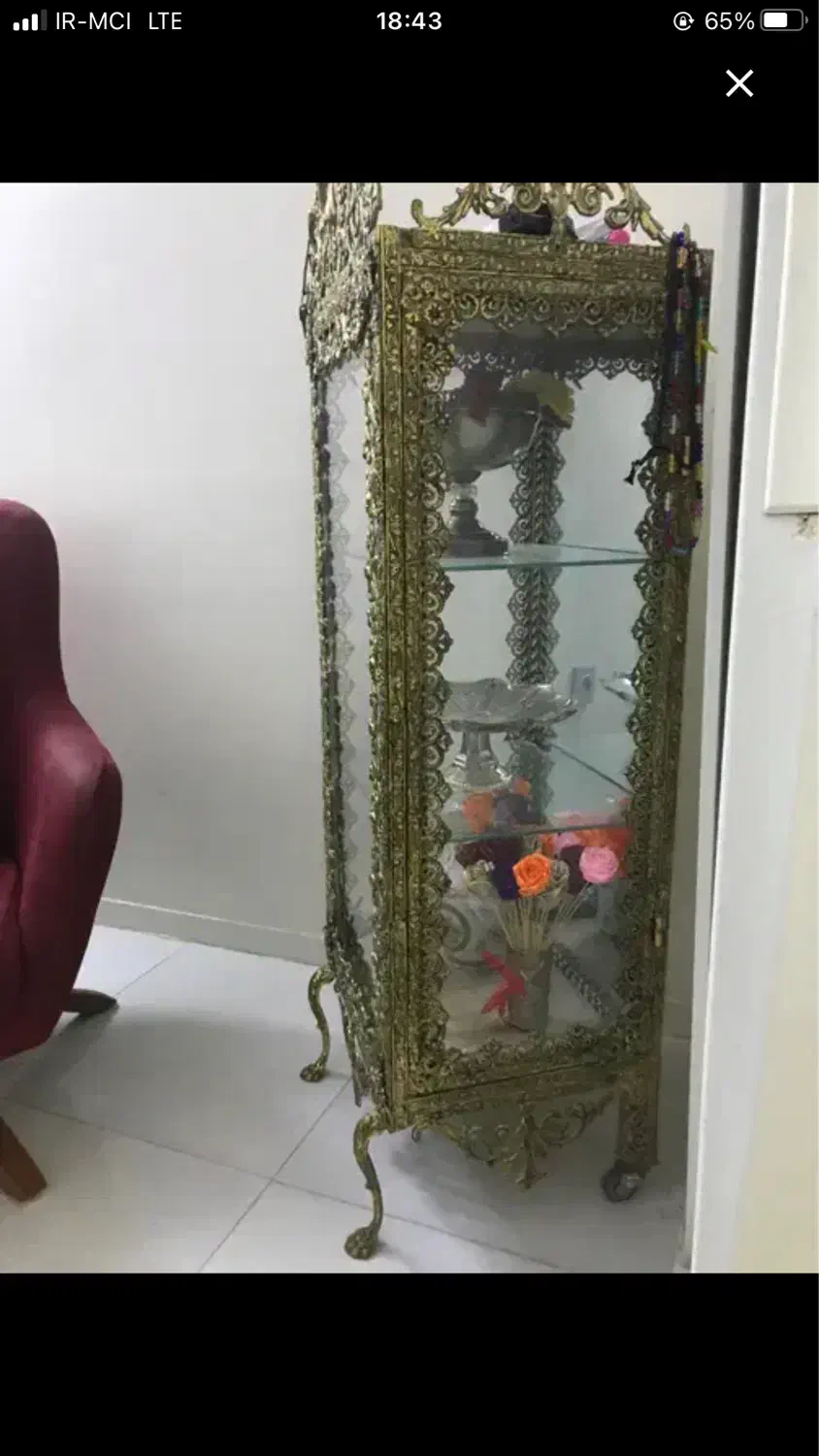 مینی بوفه برنجی پایه و میز برنجی|بوفه، ویترین، کنسول|تهران, آهنگ|دیوار