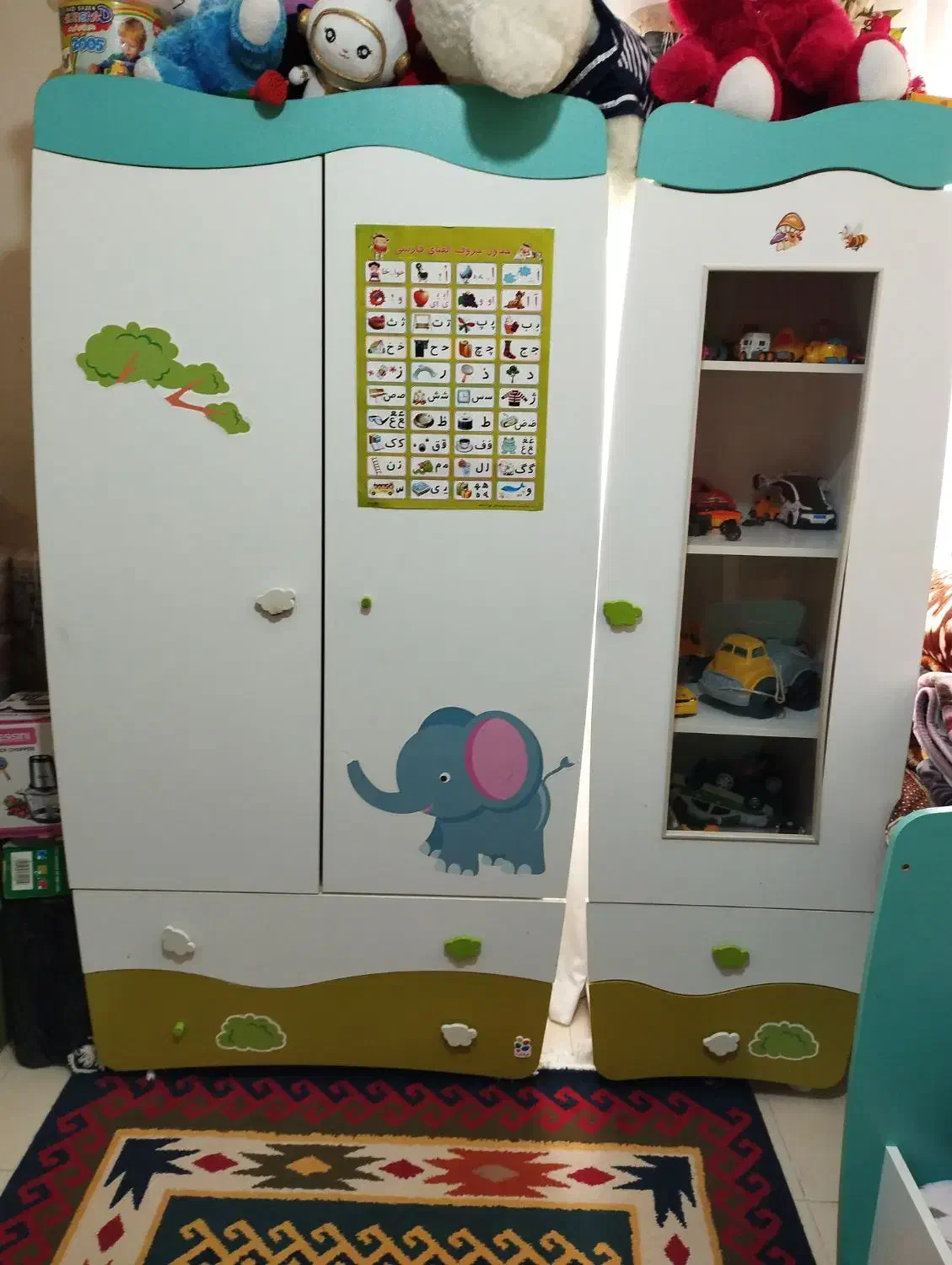 سرویس خواب و کمد و ویترین کودک و نوجوان|تخت و سرویس خواب|پرند, فاز ۶|دیوار