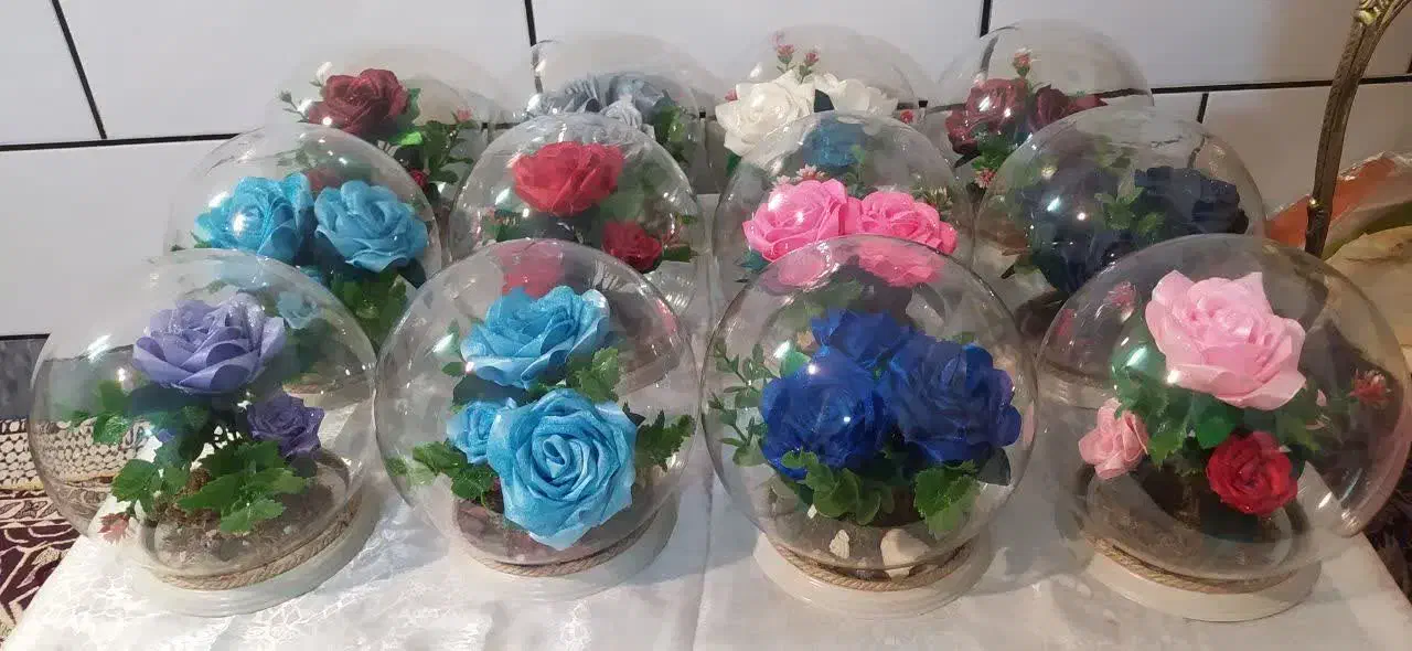 گوی شیشه ای|گل مصنوعی|ساوه, |دیوار