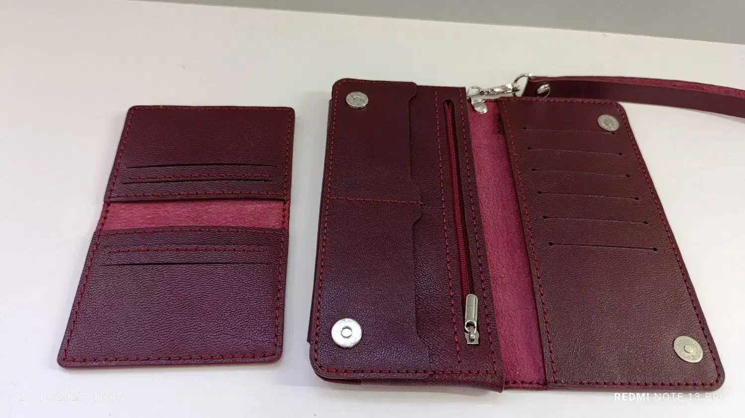 کیف پول چرم طبیعی|کیف، کفش، کمربند|قم, چهل درخت‎|دیوار