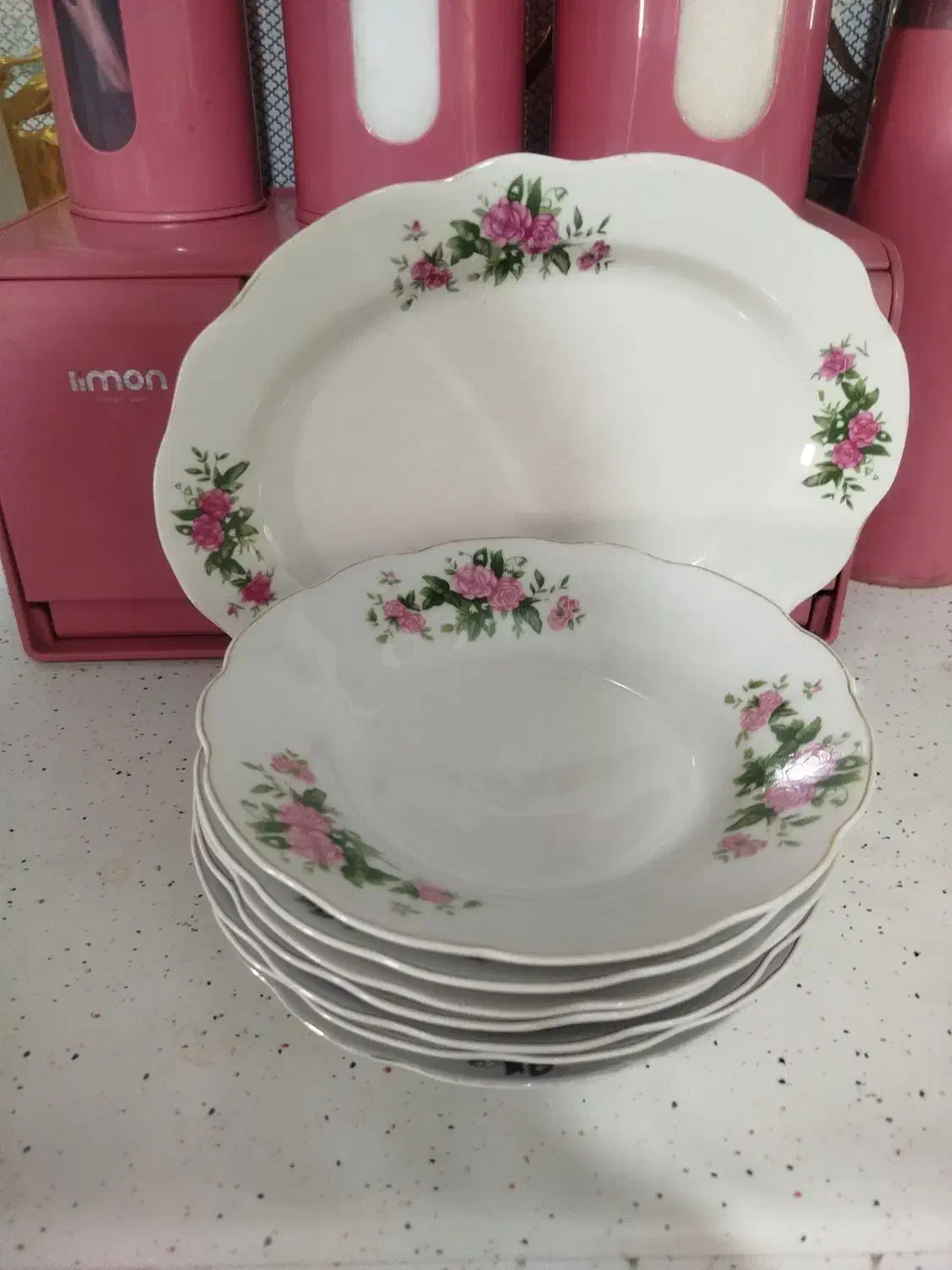 ظروف گل سرخی قوری چینی|ظروف سرو و پذیرایی|کرج, حصارک بالا|دیوار