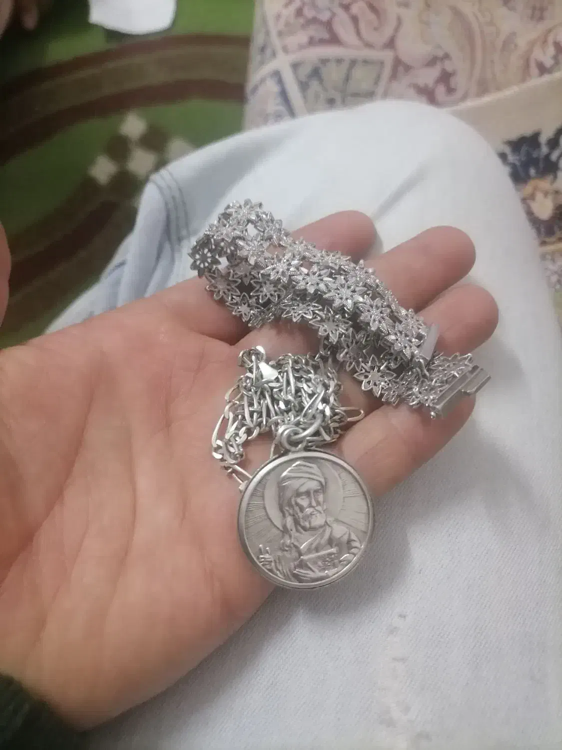 گردن بندنقره ایتالیای دست بند نقره|جواهرات|قنوات, |دیوار