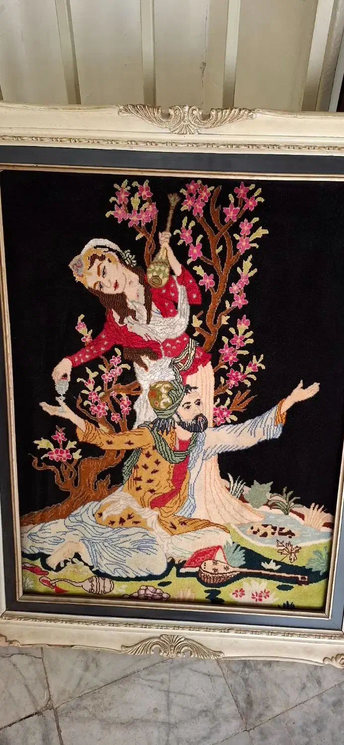 تابلو فرش دست بافت انتیک عتیقه|تابلو فرش|اصفهان, خانه اصفهان|دیوار