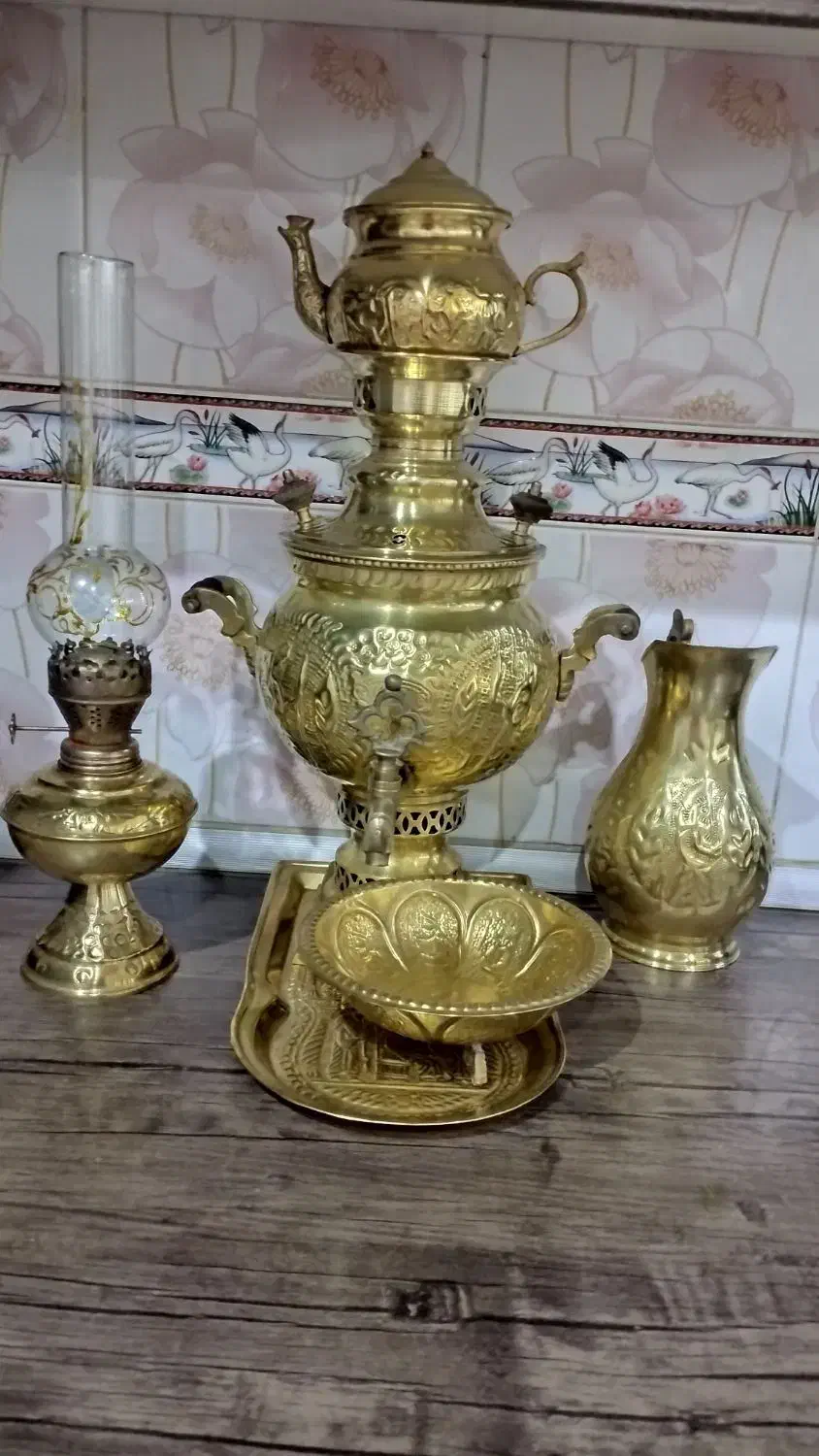 فروش سرویس سماور برنجی|کلکسیون اشیاء عتیقه|اهواز, فاز ۵ پاداد|دیوار